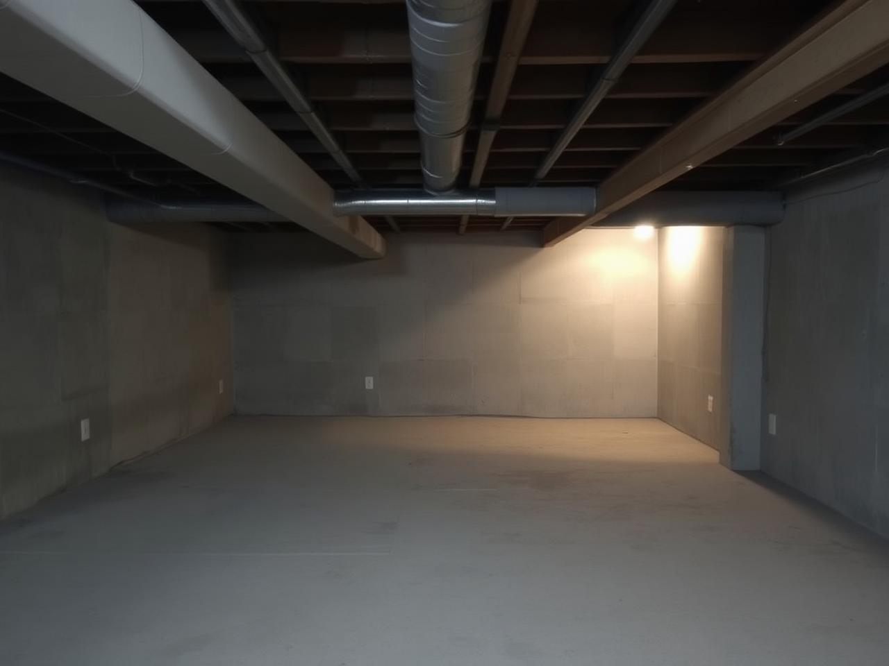 Unfinished basement before renovation