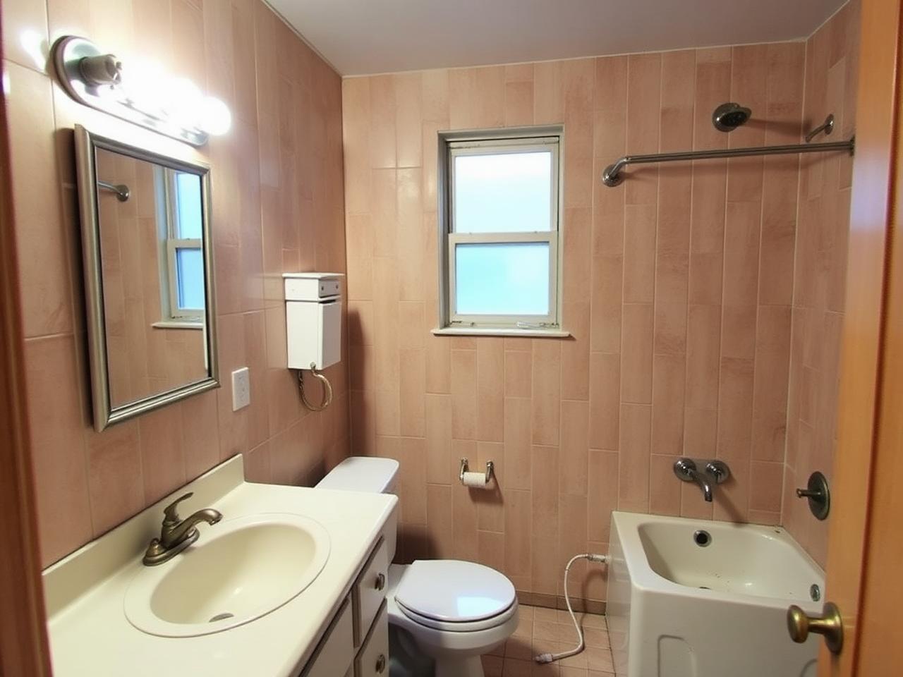 Dated bathroom before renovation