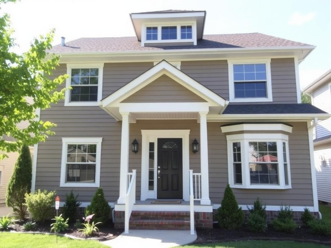 Renovated home exterior after the project