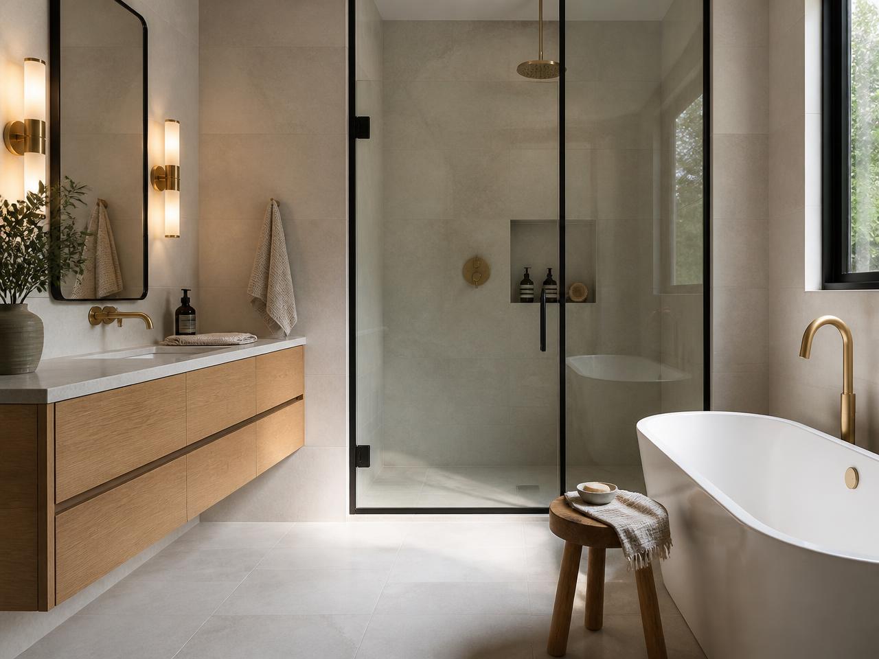 Completed bathroom renovation